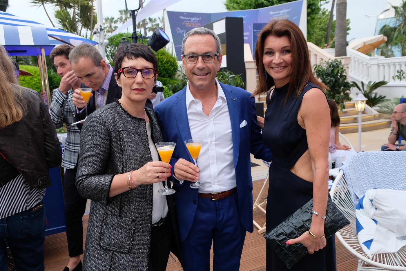 Au Majestic dsur la terrasse Grey Goose le maître de Chai et Severine Morisseau prennent la pose.