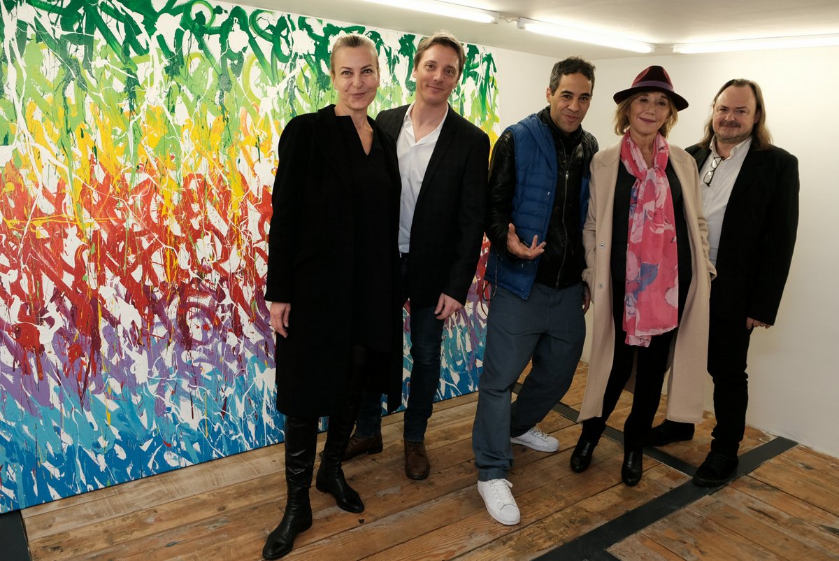 Les fodateurs de la Galerie avec JonOne, Marie Anne Chazel et une amie