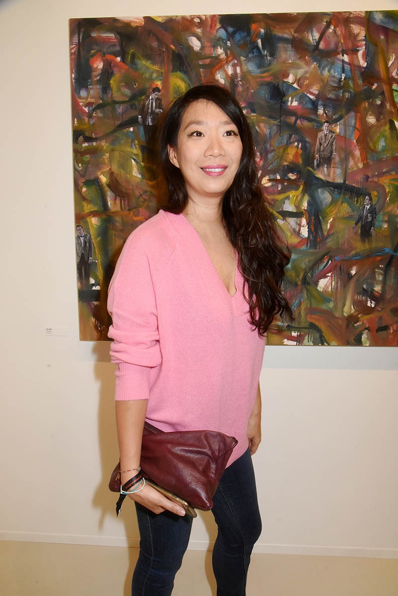 Kee Yoon Kim caméléone sur une toile camouflée